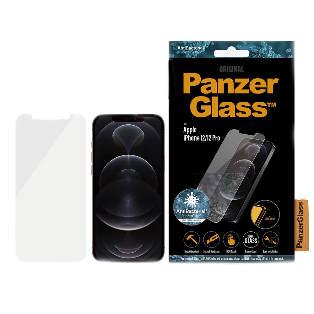 iPhone 12/12 Pro PanzerGlass AntiBacterial Standard Fit Skjermbeskytter - Gjennomsiktig