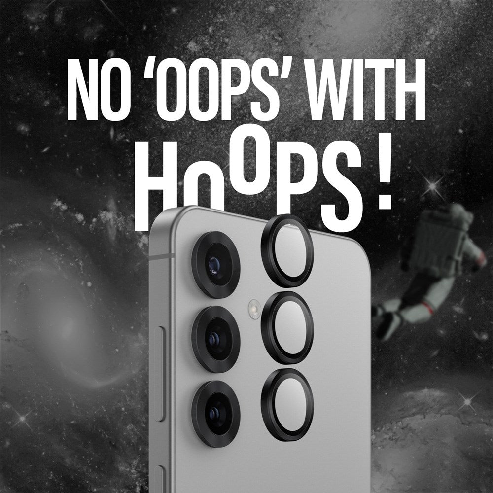 Samsung Galaxy S25+ (Plus) PanzerGlass Ceramic Hoops - Beskyttelse til Kamera - Gennemsigtig / Sort