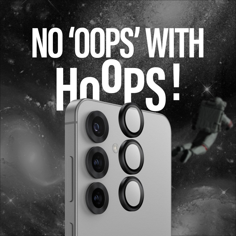 Samsung Galaxy S25 PanzerGlass Keramiske bøyler - Kamerabeskyttelse - Gjennomsiktig / Svart