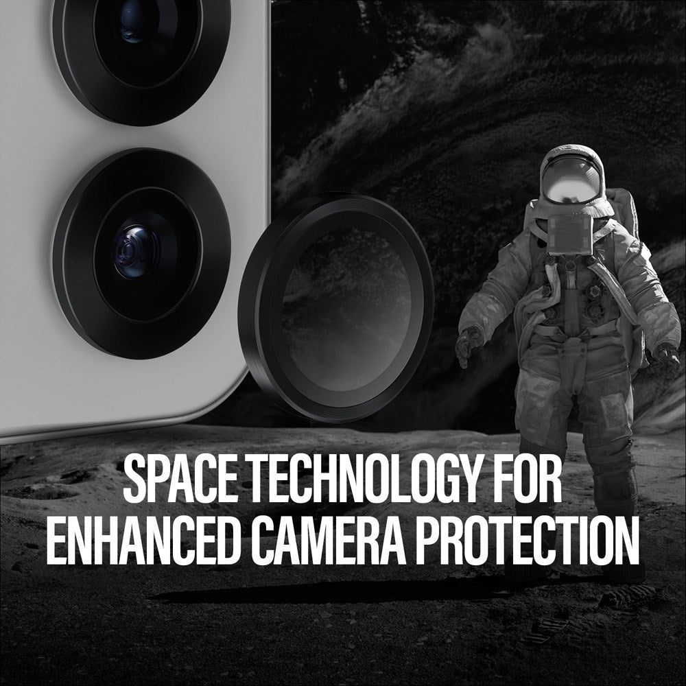 Samsung Galaxy S25 PanzerGlass Keramiske bøyler - Kamerabeskyttelse - Gjennomsiktig / Svart