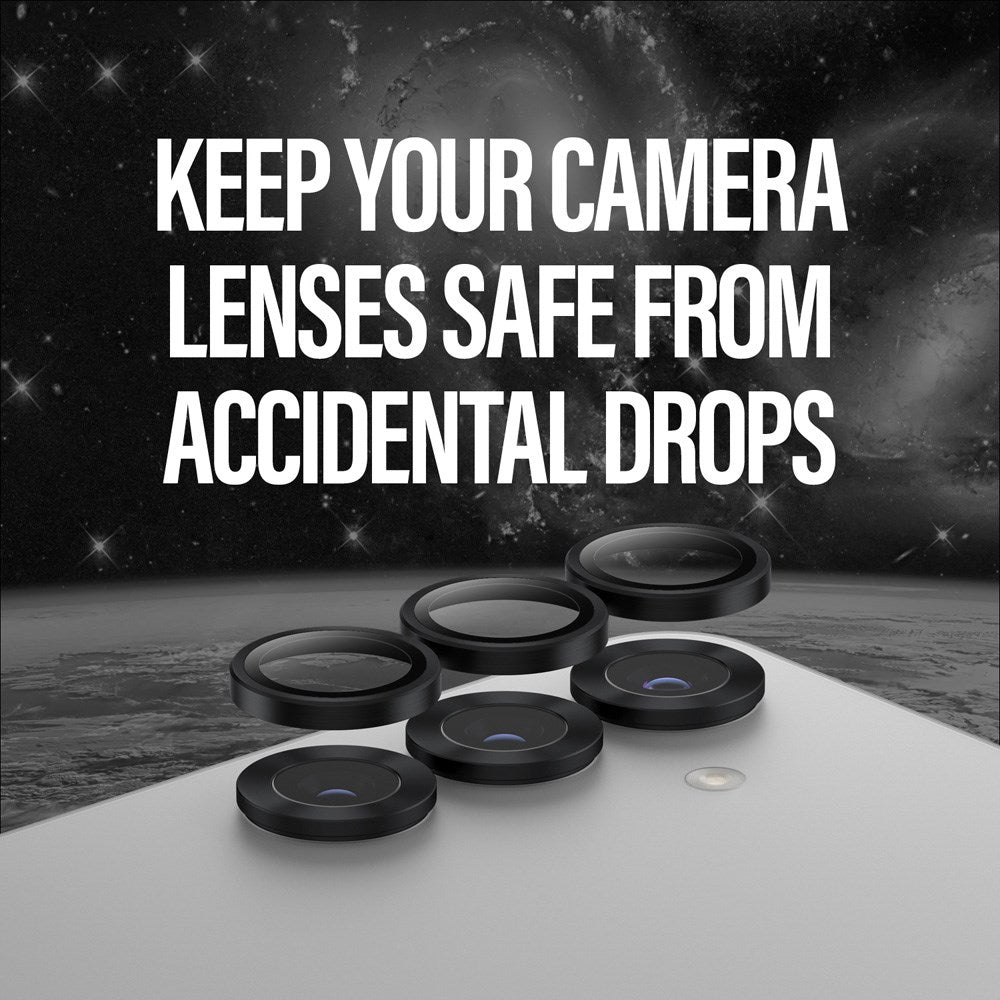 Samsung Galaxy S25 PanzerGlass Keramiske bøyler - Kamerabeskyttelse - Gjennomsiktig / Svart