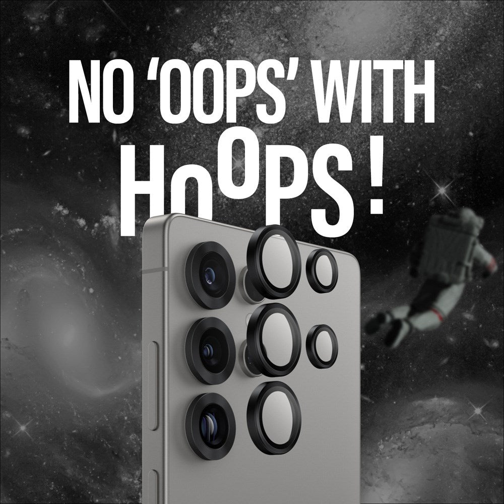 Samsung Galaxy S25 Ultra PanzerGlass Keramiske bøyler - Kamerabeskyttelse - Gjennomsiktig / Svart