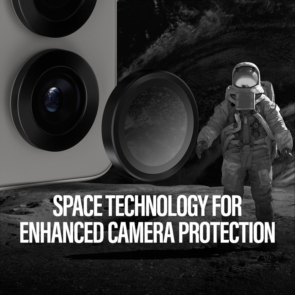 Samsung Galaxy S25 Ultra PanzerGlass Keramiske bøyler - Kamerabeskyttelse - Gjennomsiktig / Svart