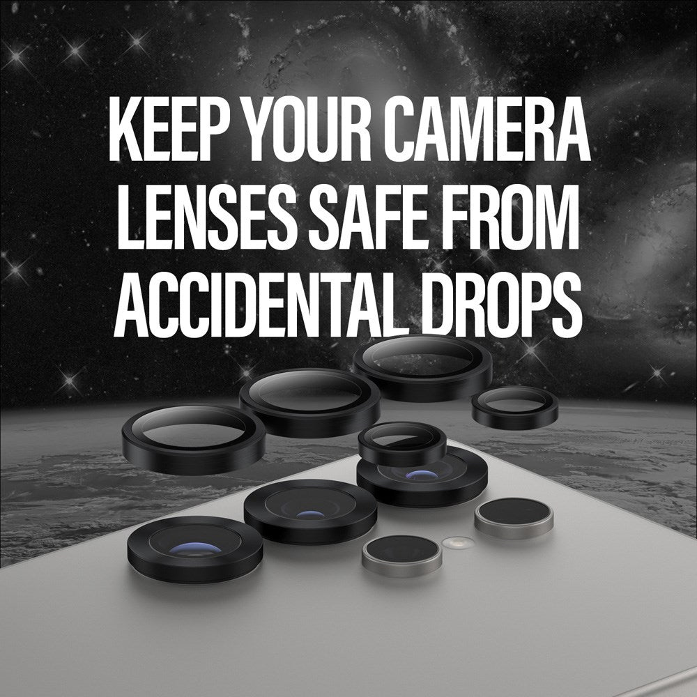 Samsung Galaxy S25 Ultra PanzerGlass Keramiske bøyler - Kamerabeskyttelse - Gjennomsiktig / Svart