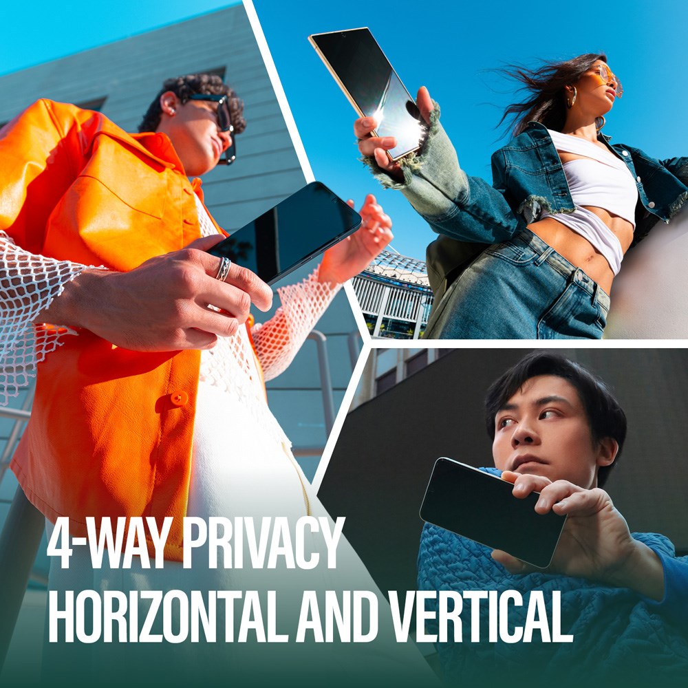 PanzerGlass Samsung Galaxy S25 Eco Matrix 4-veis Privacy Skjermbeskytter Ultra Wide Fit m. Aligner Kit - Platinum Strength - Gjennomsiktig