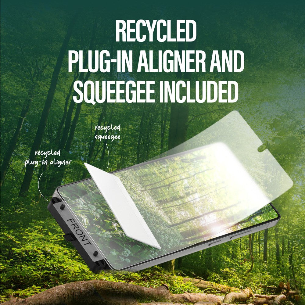 Samsung Galaxy S25 Ultra PanzerGlass Eco Matrix skjermbeskytter - Ultra Wide Fit - Aligner Kit - Platinum Strength - Gjennomsiktig