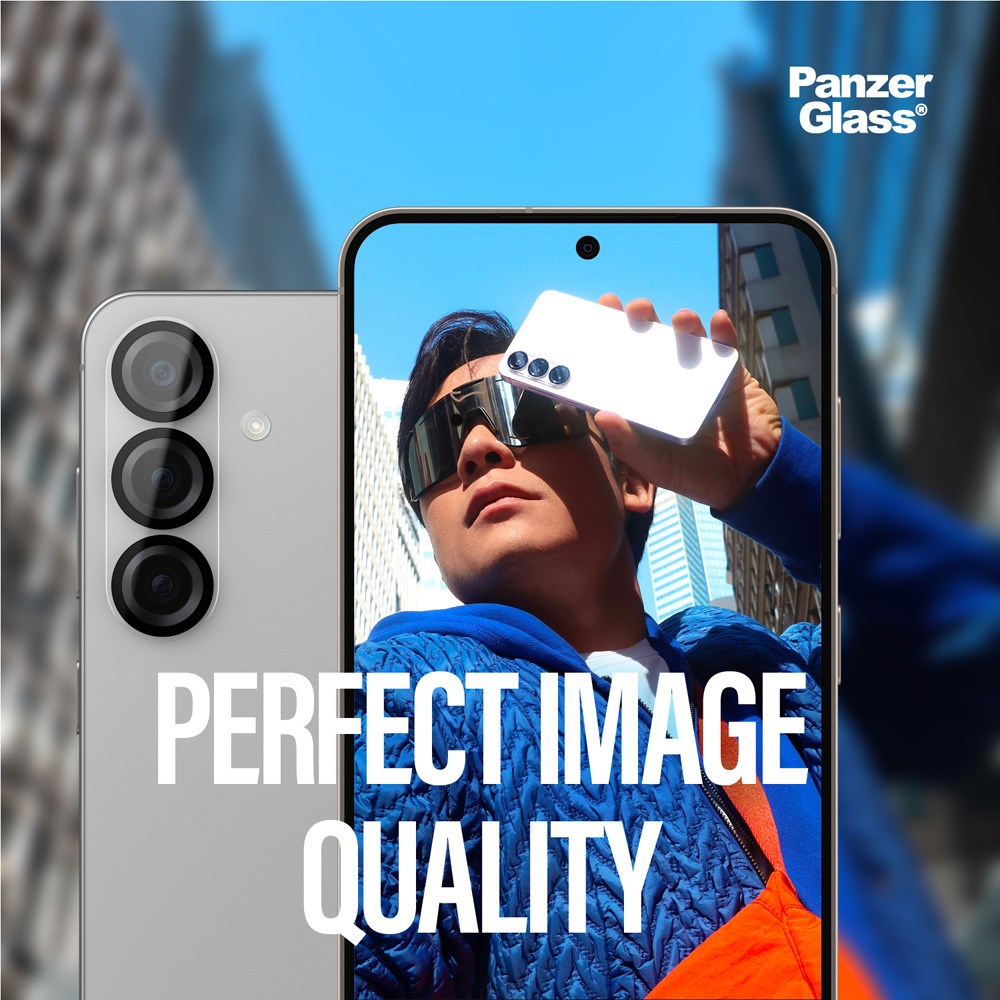 Samsung Galaxy S25 PanzerGlass PicturePerfect - Kamerabeskyttelse - Platinastyrke - Gjennomsiktig / Svart