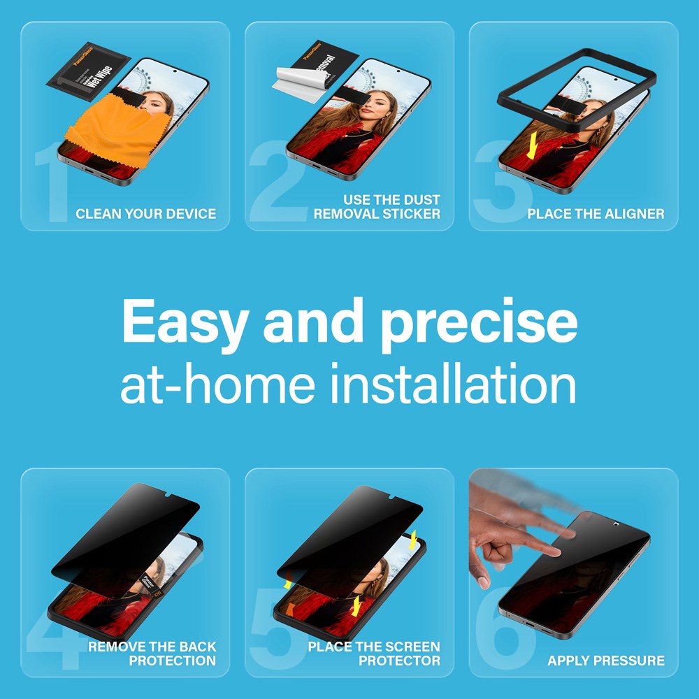 Samsung Galaxy S25 - PanzerGlass Ultra-Wide Fit skjermbeskytter - Personvernfunksjon - Gjennomsiktig