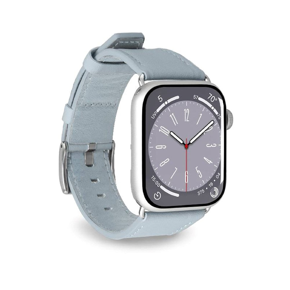 Apple Watch (38/40/SE/41/42 mm) Puro E-CLASSIC Vegan lærklokkerem - lyseblå