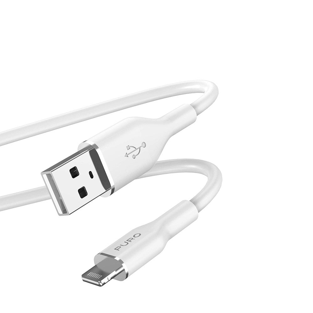 USB-A til Lightning-kabel - PURO Soft 1,5m - Hvit