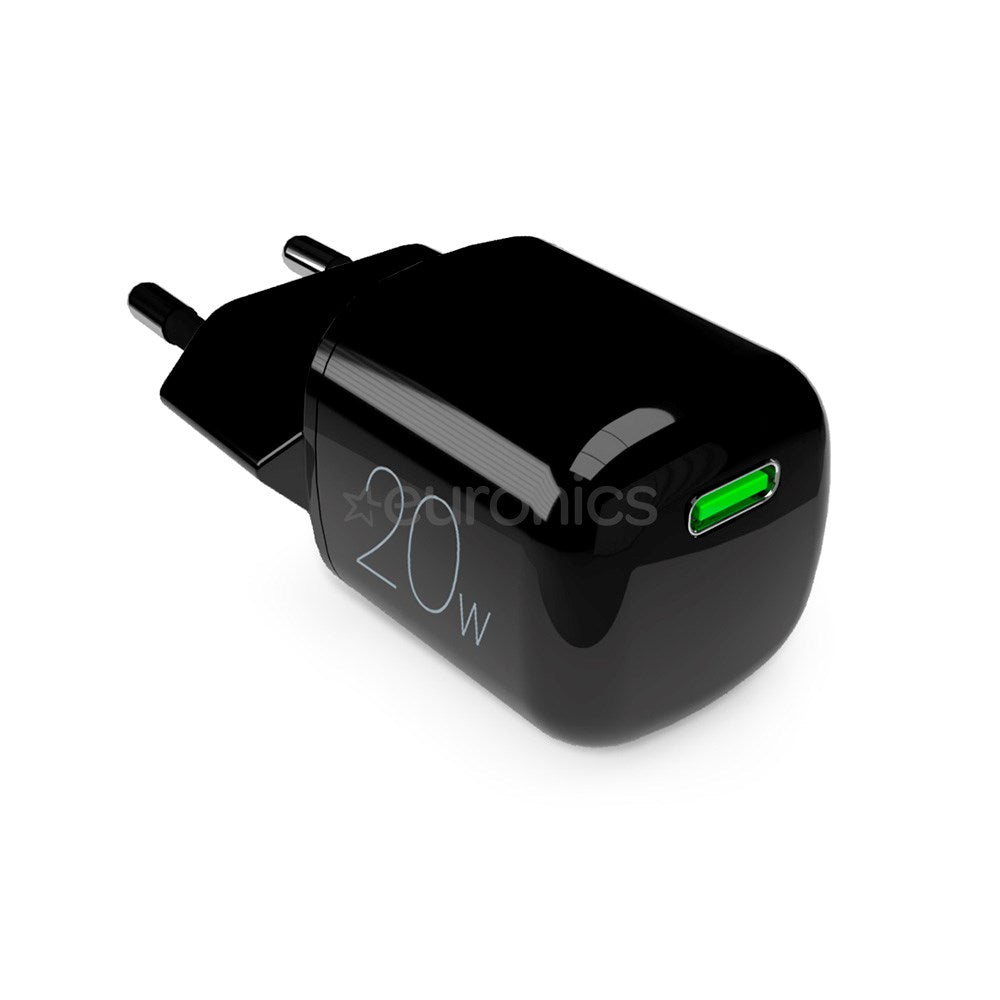 Puro Vegglader GaN 20W med USB-C-port - Svart