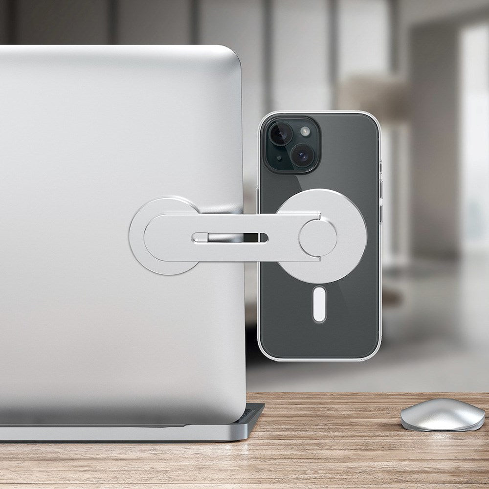 Puro Mag Mount mobilholder for datamaskin - selvklebende - MagSafe-kompatibel - Sølv