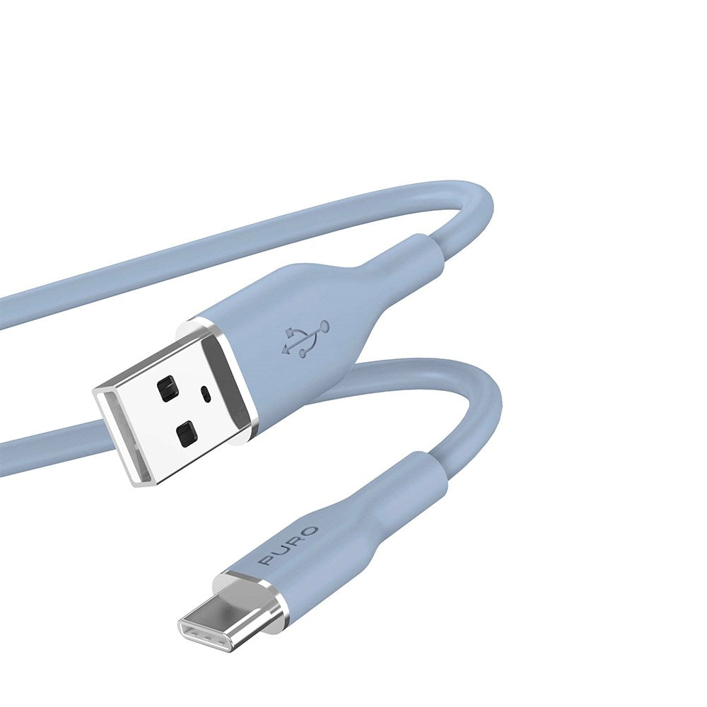 USB-A til USB-C-kabel - PURO Soft 1,5m - Blå