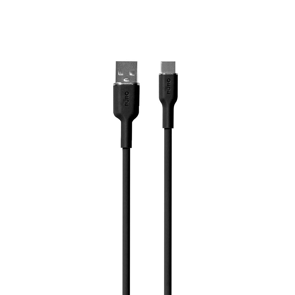 USB-A til USB-C-kabel - PURO Soft 1,5m - Svart