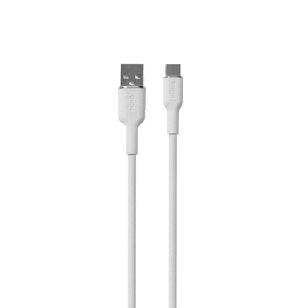 USB-A til USB-C-kabel - PURO Soft 1,5m - Hvit
