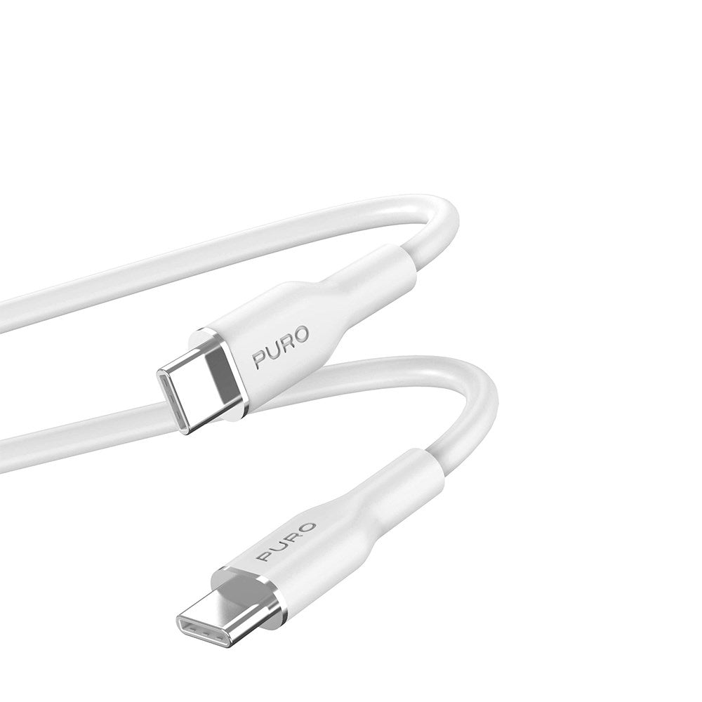 USB-C til USB-C-kabel - PURO Soft 1,5m - Hvit