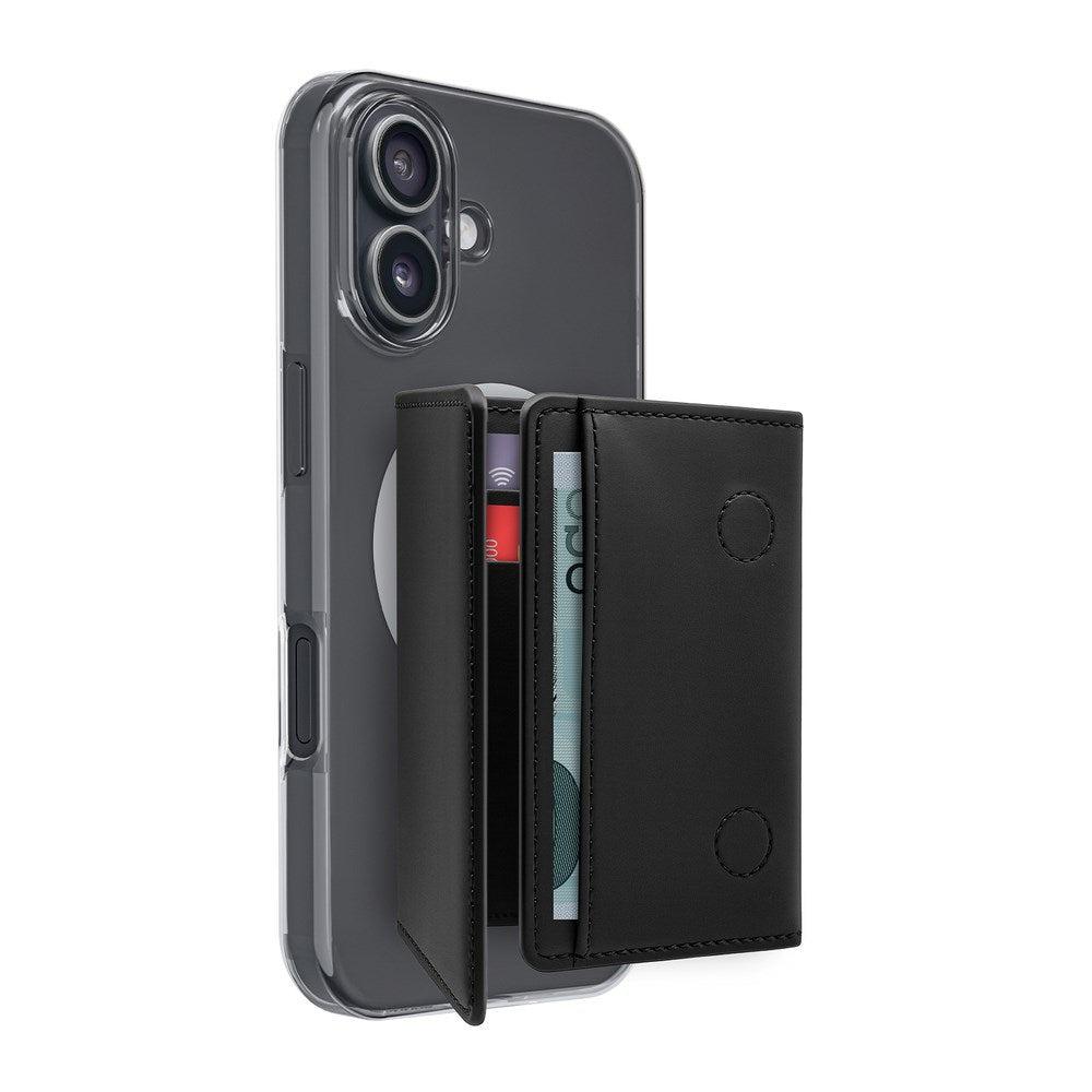 Puro Mag Wallet Fold Kortholder til 6 Kort - MagSafe Kompatibel - Sort