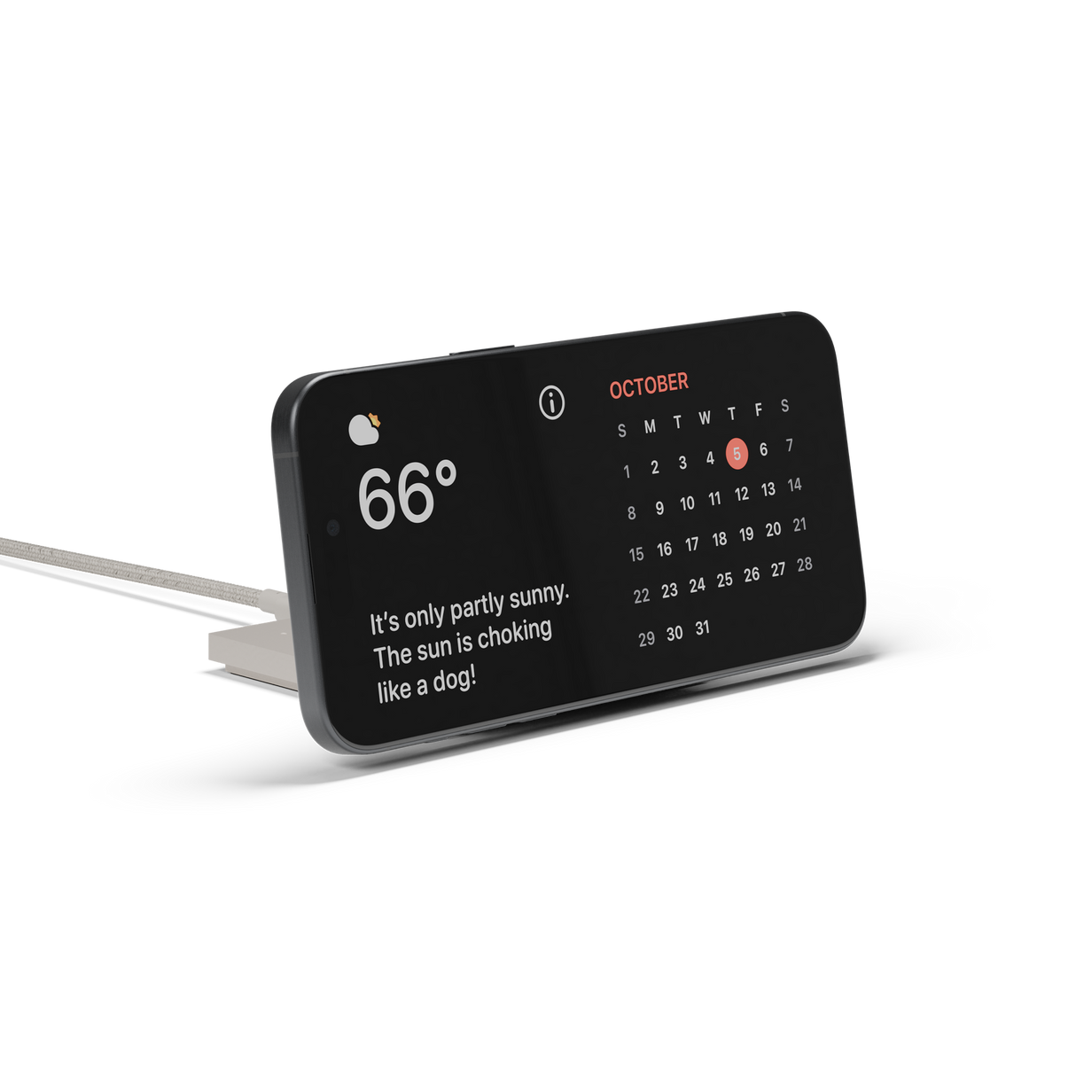 Magnetisk trådløs lader - Native Union Rise Solo - Qi2 - Beige