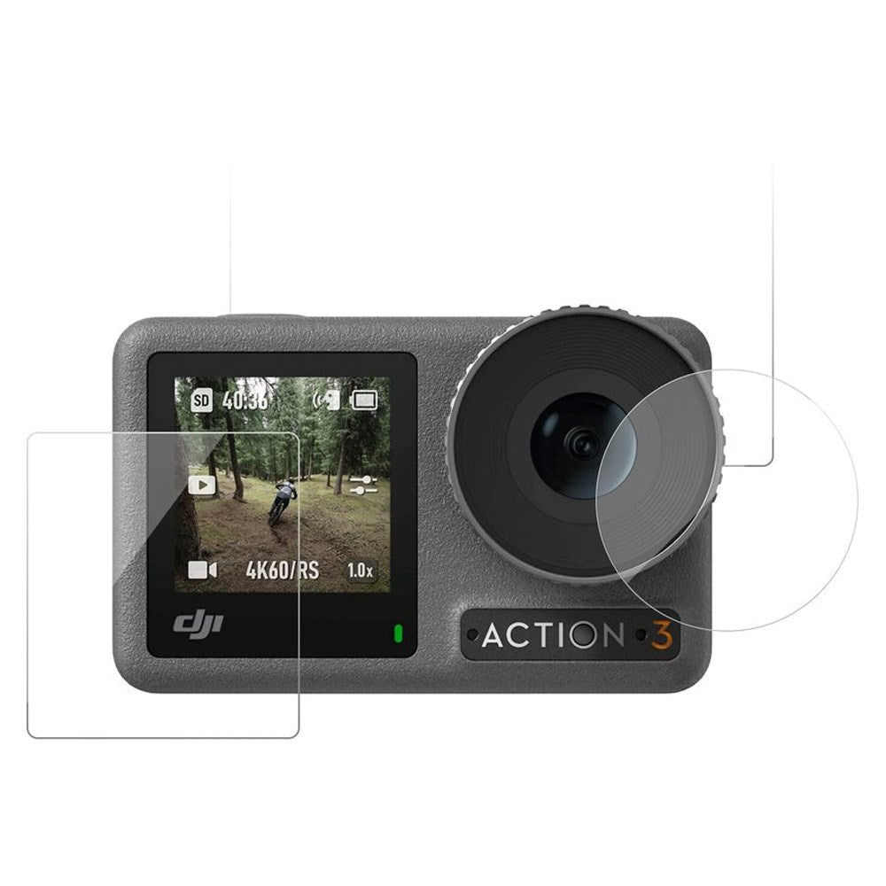 TELESIN Hærdet Beskyttelsesglas til DJI Osmo Action 3 / 4 - Gennemsigtig