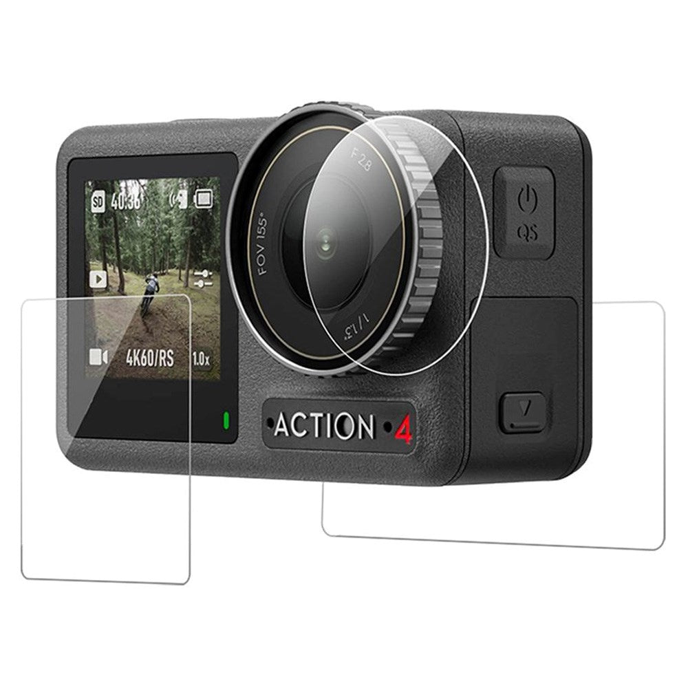 TELESIN Hærdet Beskyttelsesglas til DJI Osmo Action 3 / 4 - Gennemsigtig