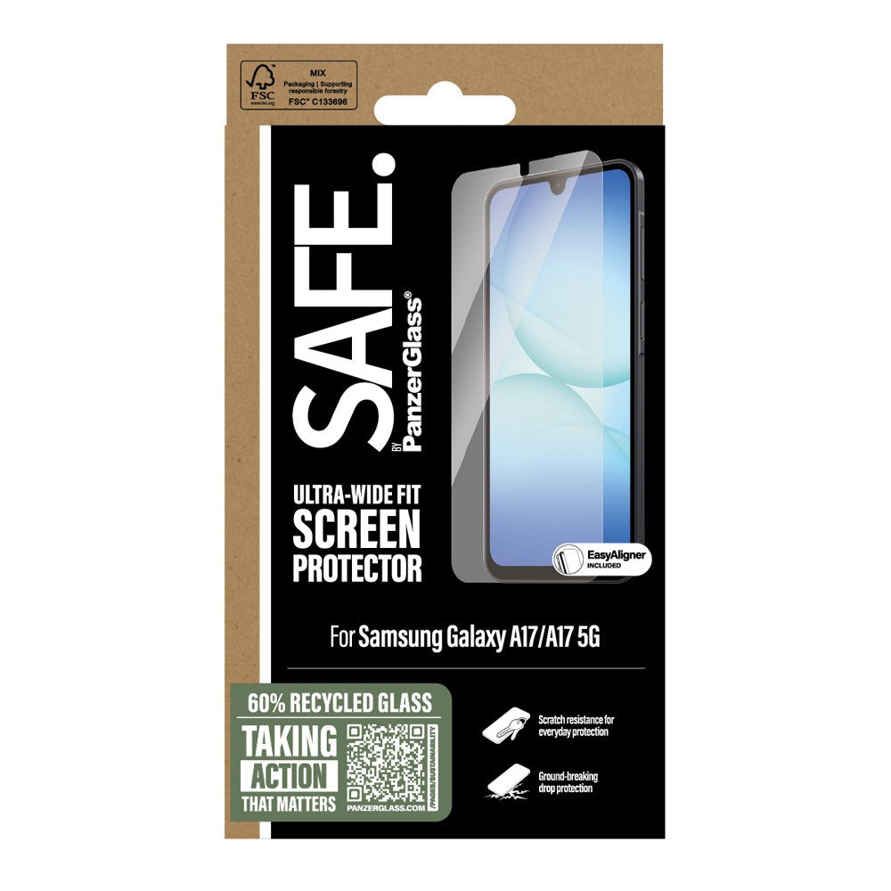 Samsung Galaxy A17 (5G) - SAFE by PanzerGlass - Ultra-Wide Fit Skærmbeskyttelsesglas - Gennemsigtig