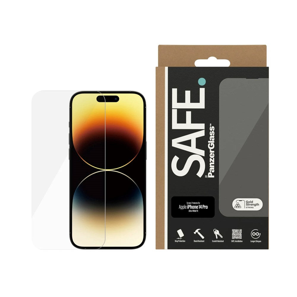 PanzerGlass™️ Skjermbeskytter for iPhone 14 Pro - Ultra Wide Fit, klar og slitesterk