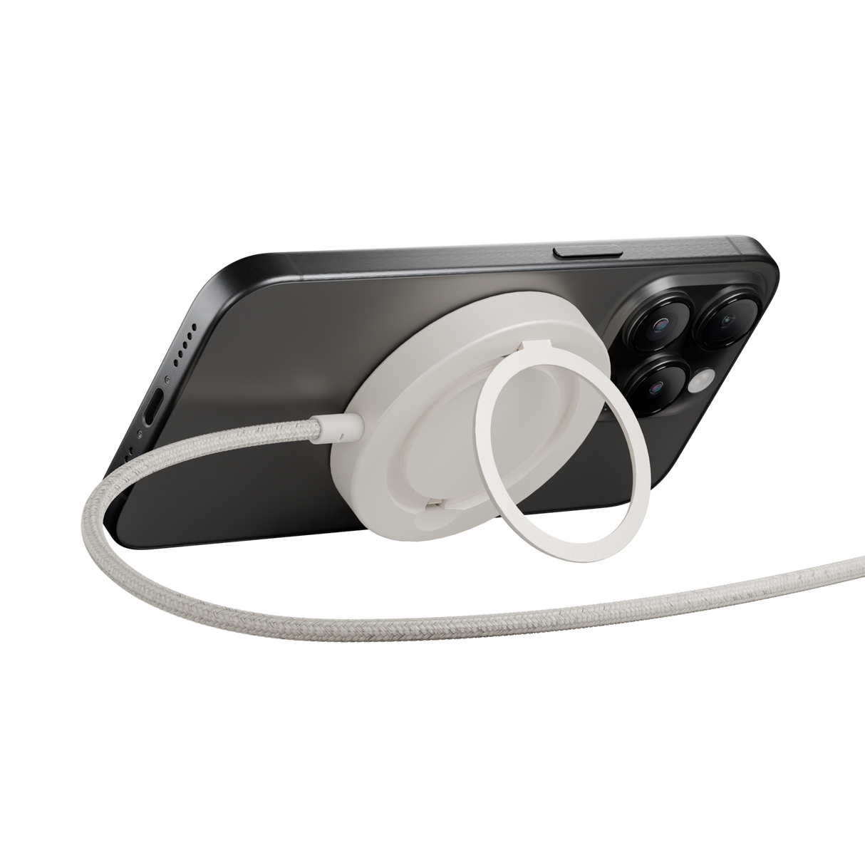 Magnetisk trådløs lader m. Stativfunksjon - Native Union Snapstand - Qi2 - Beige