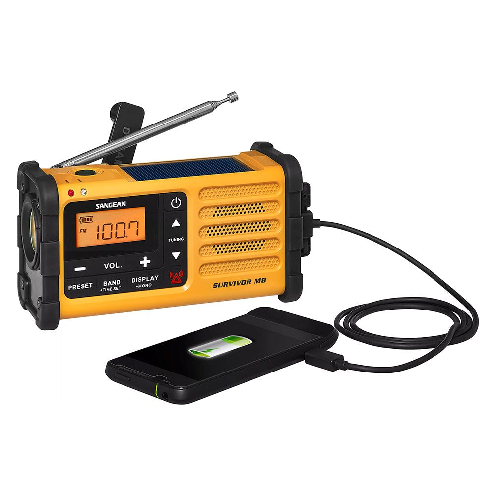 SANGEAN Survivor M8 Craftsman Radio - Svart/Gul