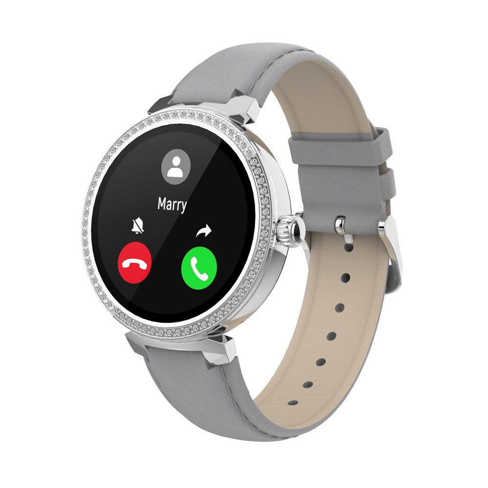 Denver SWC-342 Bluetooth Smartwatch med Kunstlæder Rem - Indbygget Sundheds- & Fitnesstracker - Sølv