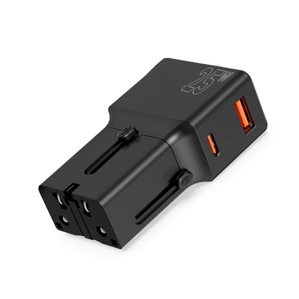 Reiseadapter EU/US/UK/AU 25W - Mobile Origin - Svart