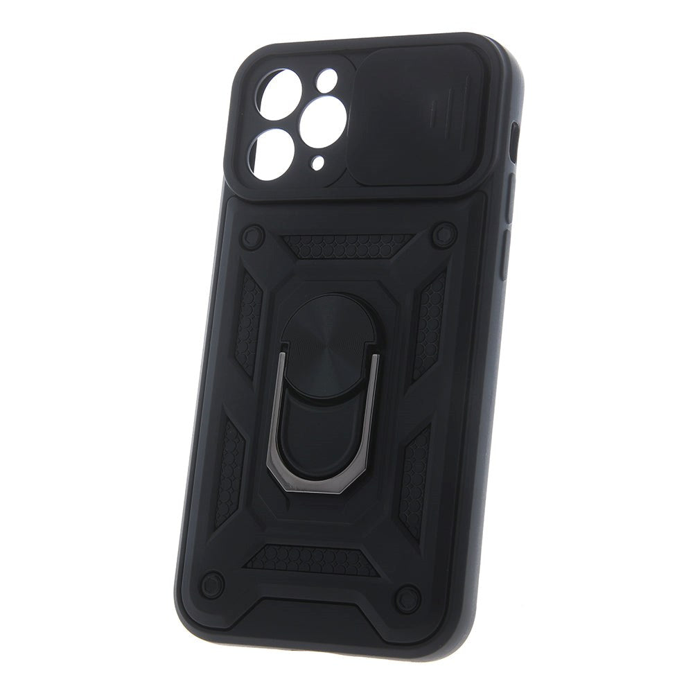 iPhone 12 / 12 Pro Defender Håndværker Bagside Cover m. Magnetisk Kickstand & Cam Slider - Sort