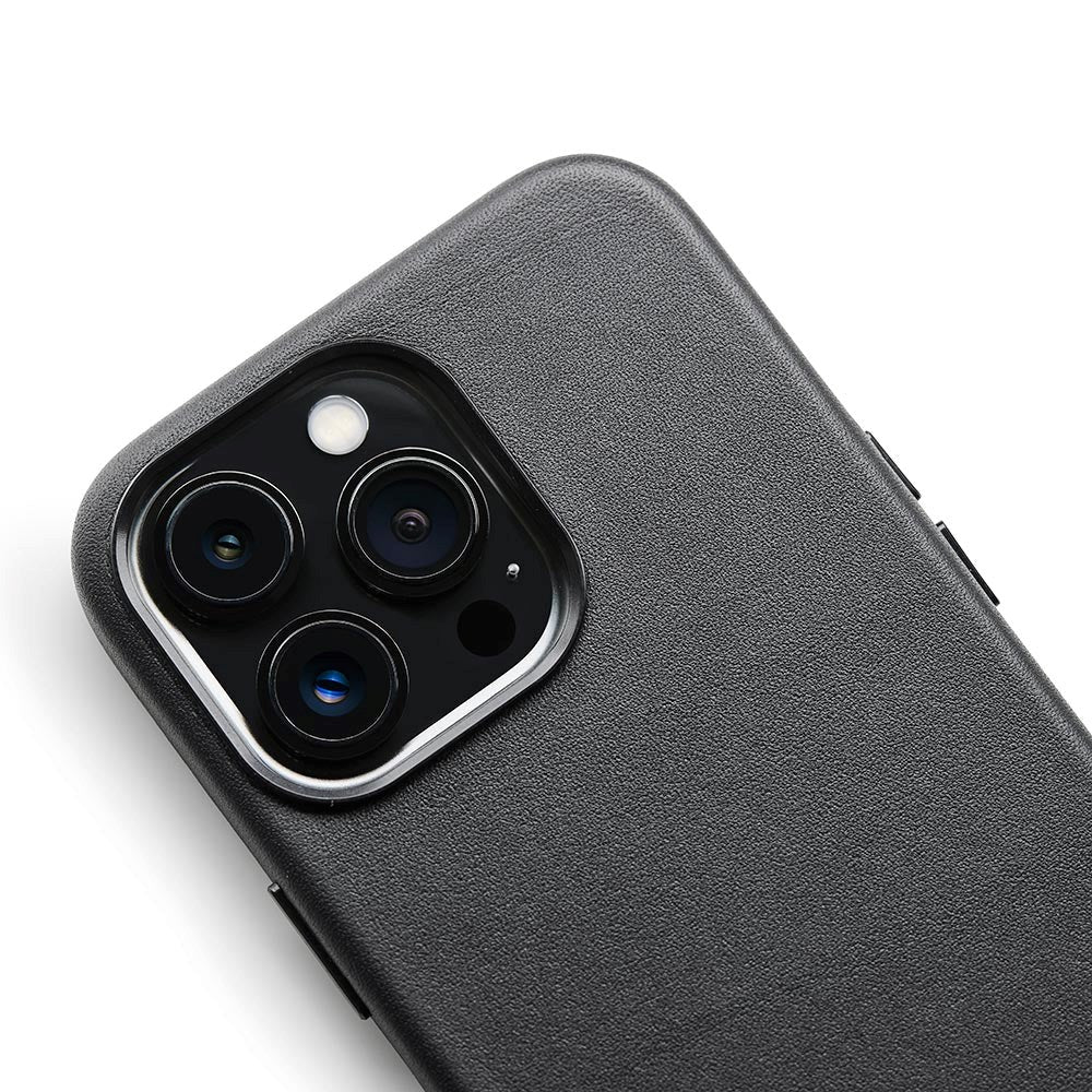 iPhone 13 Pro Max Trunk Bakdeksel i ekte skinn - Svart