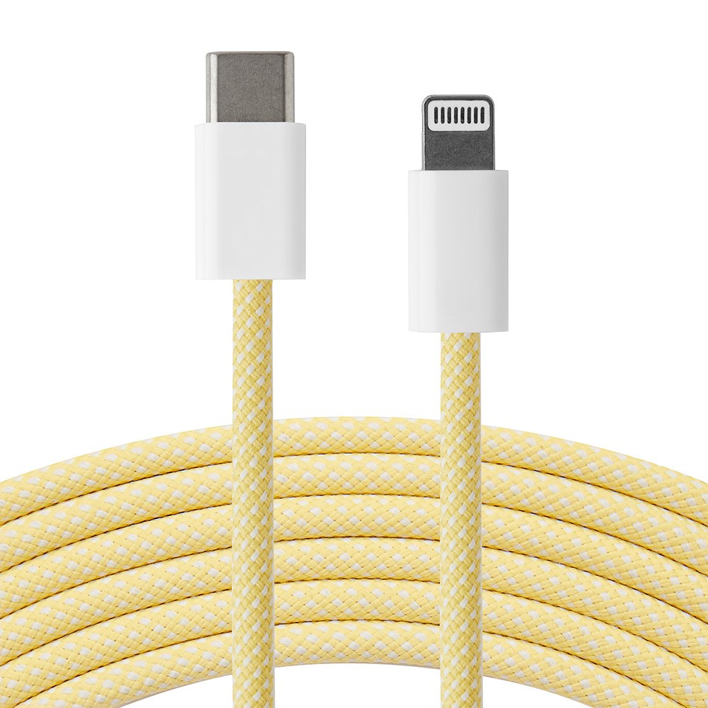 Xceed Braided USB-C til Lightning-kabel PD 60W - 2m - Gul