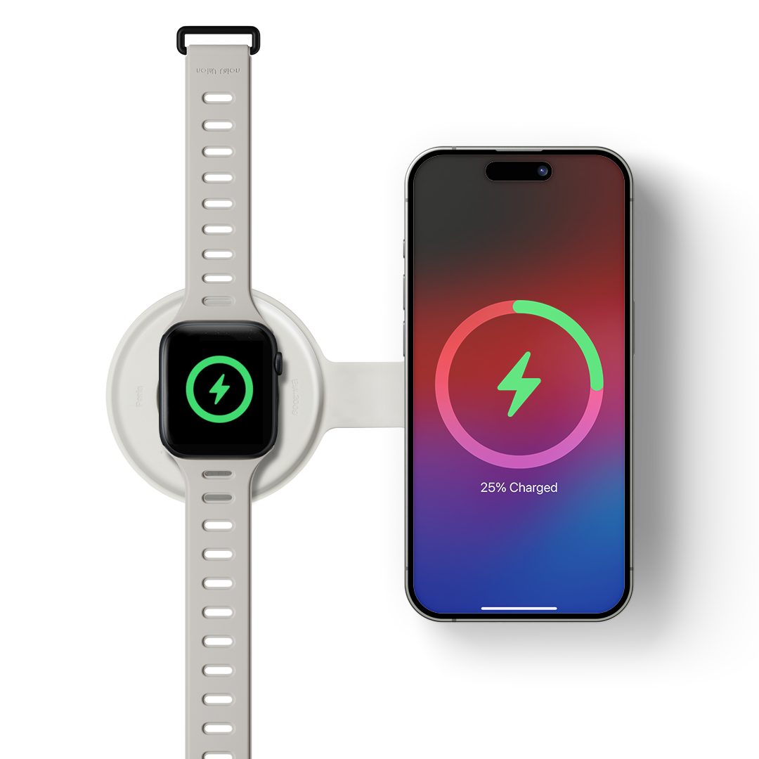 2-i-1 trådløs lader - Native Union Voyage - Beige