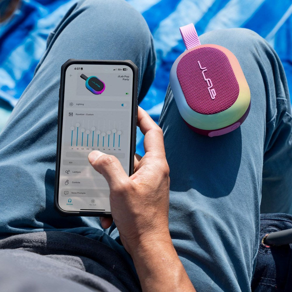 JLab Pop Bluetooth Højtaler med Indbygget Lys - Lyserød