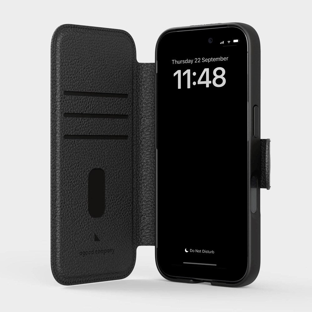 agood company iPhone 16 Pro Max Circular Flip Cover m. Lommebok - Svart