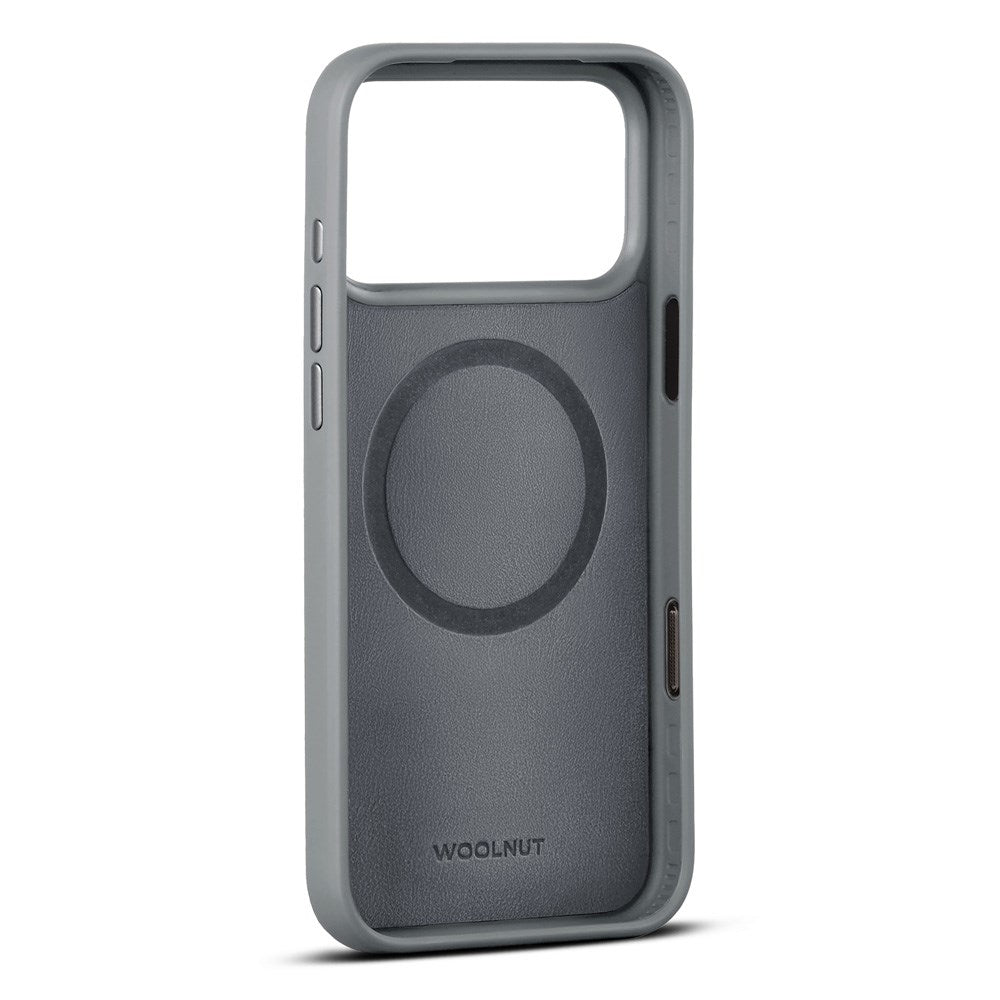 iPhone 17 Pro Max - WOOLNUT Ægte Læder Bagside Cover - MagSafe Kompatibel - Grå