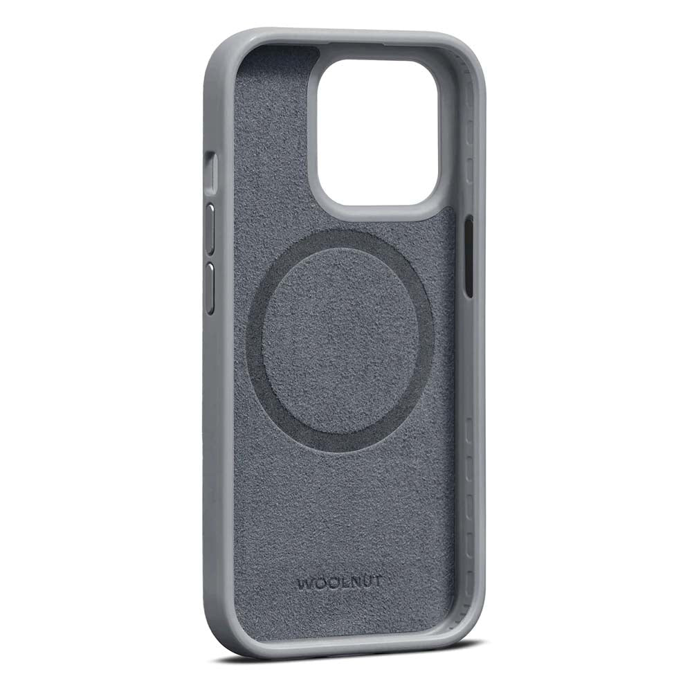 iPhone 15 Pro Max WOOLNUT Bakdeksel i ekte skinn - MagSafe-kompatibel - Grå
