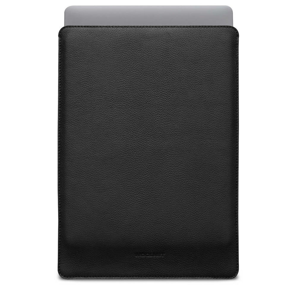 MacBook Pro 16" M4 / M3 / M2 / M1 (2024 - 2021) Woolnut Sleeve - 27.5 x 37.5 cm - Ægte Læder - Sort
