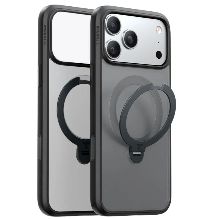 iPhone 18 Pro Max / 17 Pro Max TORRAS Ostand Q3 Spin Bagside Cover - MagSafe Kompatibel - Sort