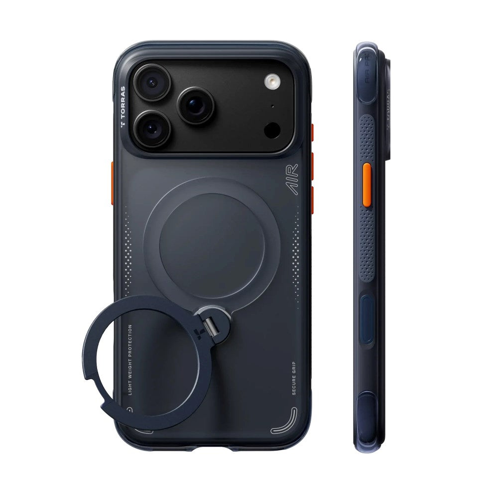 iPhone 18 Pro / 17 Pro TORRAS Ostand Q3 Air Bagside Cover - MagSafe Kompatibel - Deep Blue