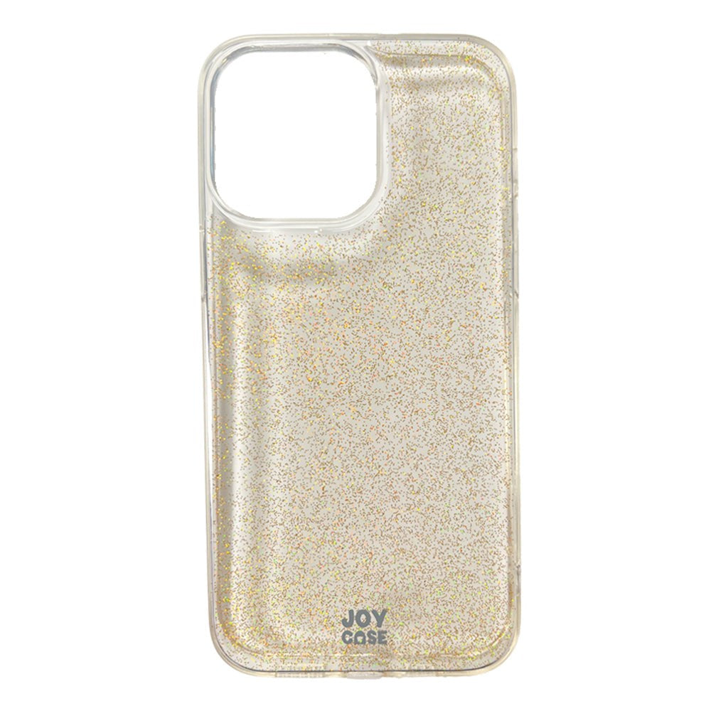 iPhone 14 Pro Max Joy Deksel Hybrid Glitter Bakdeksel - Gjennomsiktig / Gull