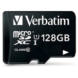 Verbatim Premium microSDXC Klasse 10 minnekort m. 128 GB og kameraadapter