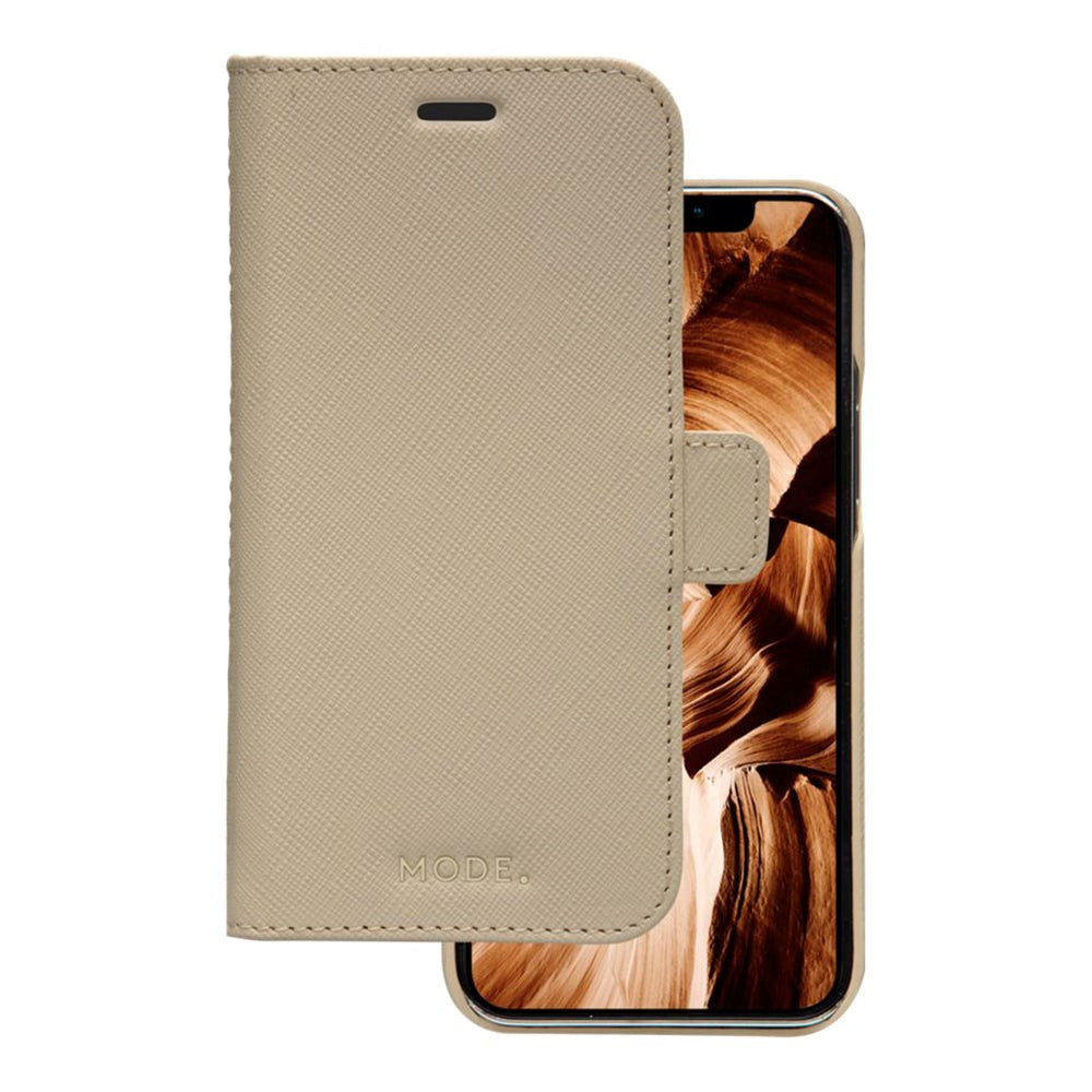 iPhone 12 / 12 Pro dbramante1928 Fashion New York ekte skinndeksel m. Lommebok - Sahara Sand