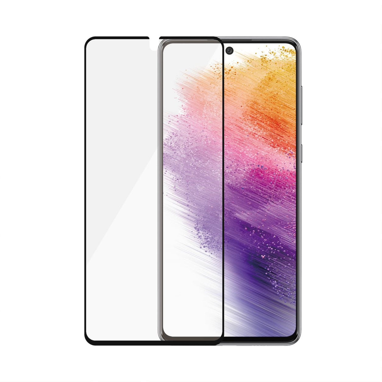 Samsung Galaxy A73 (5G) PanzerGlass kant-til-kant herdet glass - boksvennlig - svart kant