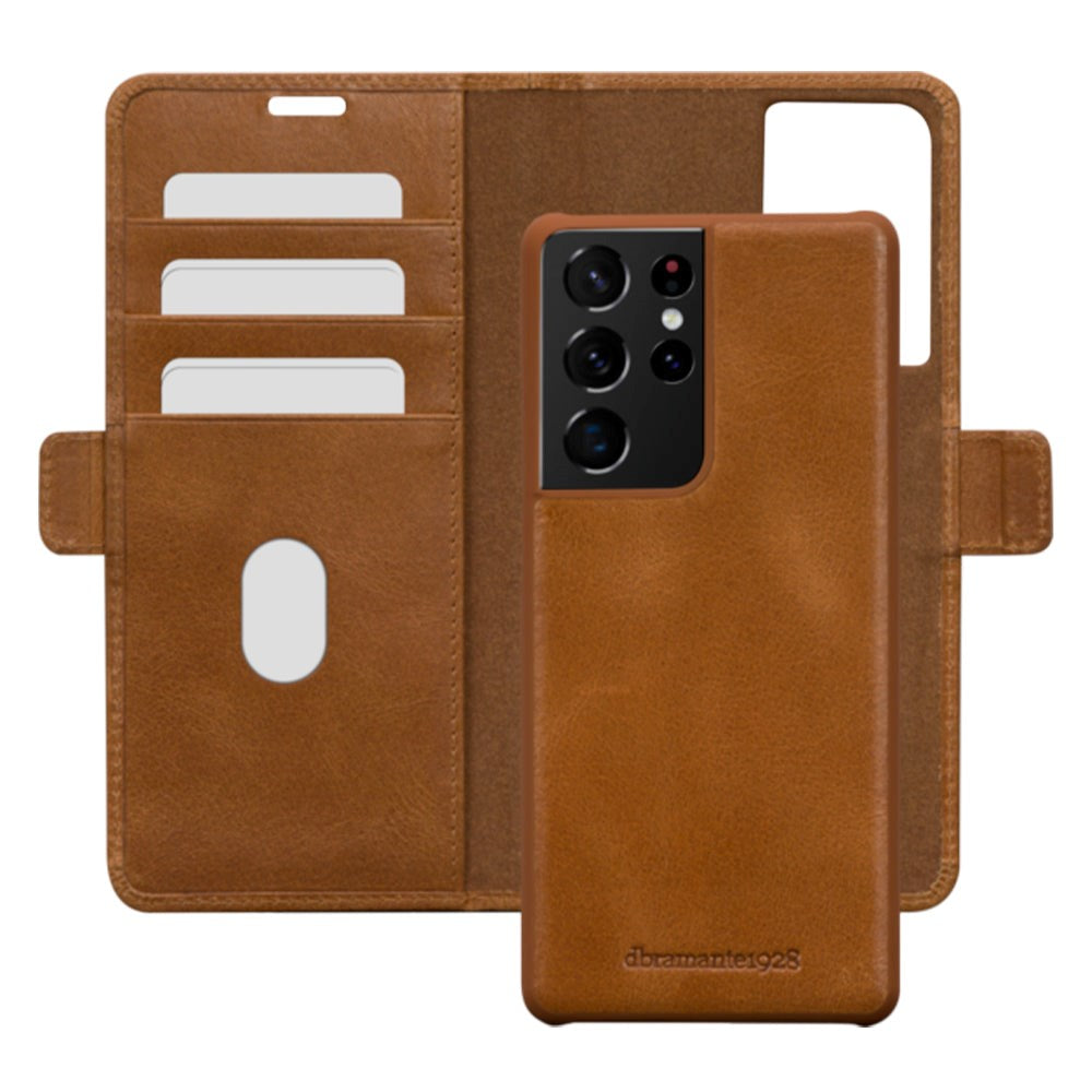 Samsung Galaxy S21 Ultra dbramante1928 Heather magnetdeksel i ekte skinn - brun