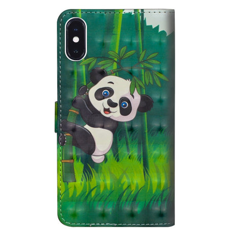 EIDERWOOD iPhone XR Leather Flip Cover m. Lommebok og stropp - Panda