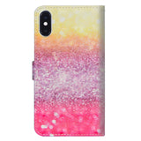 EIDERWOOD iPhone XR Leather Flip Cover m. Lommebok og stropp - Fargerik glimt