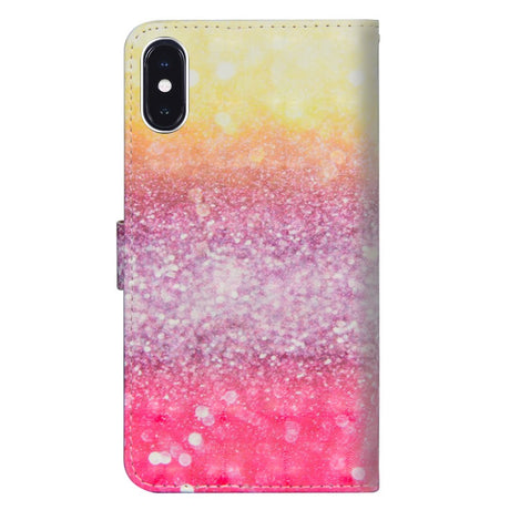 EIDERWOOD iPhone XR Leather Flip Cover m. Lommebok og stropp - Fargerik glimt