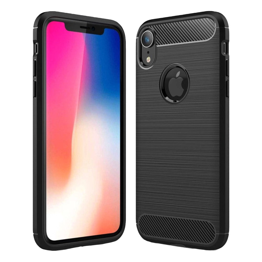 iPhone XR Børstet Carbon Bakdeksel - Svart